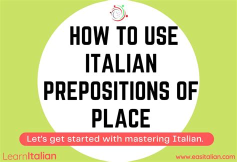 How To Use Italian Prepositions Of Place Easitalian Website