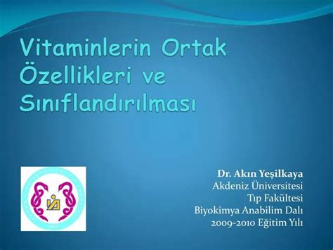 PPT Vitaminlerin Ortak Özellikleri ve Sınıflandırılması PowerPoint