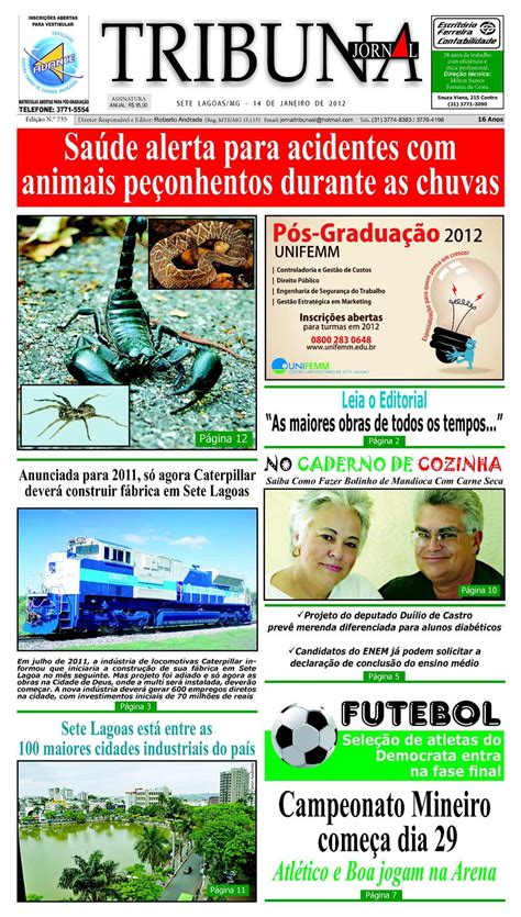 Calam O Jornal Tribuna De Sete Lagoas Edi O