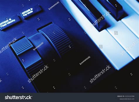 Closeup View Pitch Modulation Wheels Modern Stock Photo 2131112390 ...