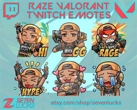 Raze Valorant Twitch Emotes Valorant Twitch Emotes Kawaii Twitch