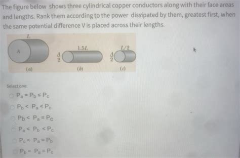 Solved The Figure Below Shows Three Cylindrical Copper Chegg