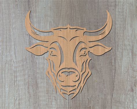 Bull Laser SVG Cut File Bull Glowforge File Bull DXF Bull Wall Art