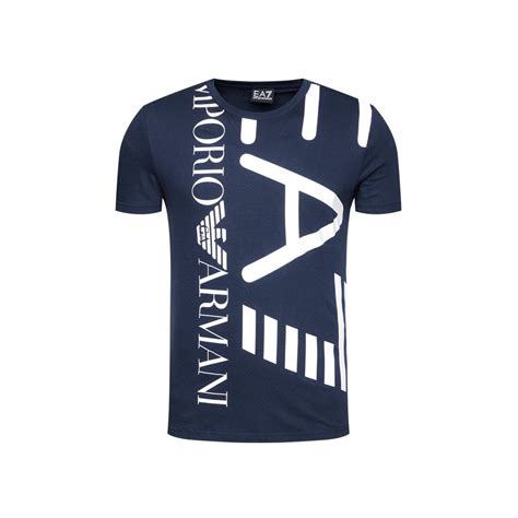 Emporio Armani Ea7 Cotton Printed Logo Navy T Shirt Clothing From N22