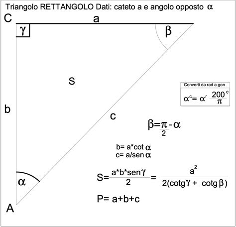 Risoluzione TRIANGOLO RETTANGOLO Dati Cateto E Angolo Opposto