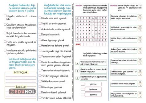 S N F Hayat Bilgisi Nce H Eduhol Etkinlik Ndir Oyun Oyna