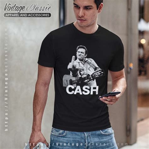 Johnny Cash Middle Finger Shirt Vintagenclassic Tee