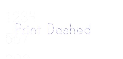 Print Dashed Font Free Download Now