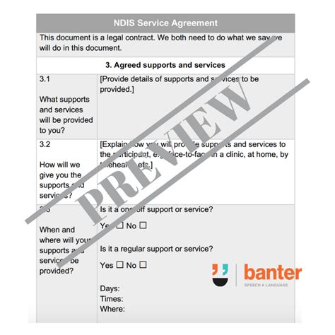 NDIS Service Agreement Template 2020 | Banter Speech & Language