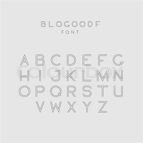 Latin Geometric Modern Minimal Mono Line Decorative Font Of Outline