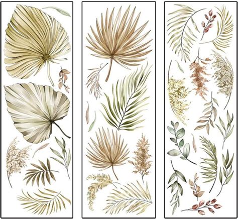 Stickers Muraux Feuille De Palmier Autocollant Mural Plante Tropical