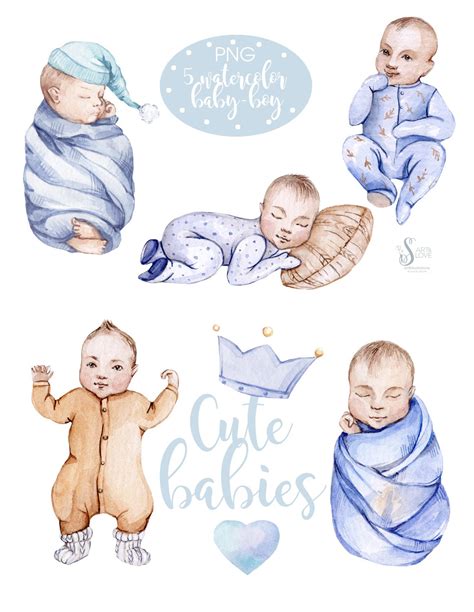 Watercolor New Honey Baby Boy 536163 Illustrations Design Bundles