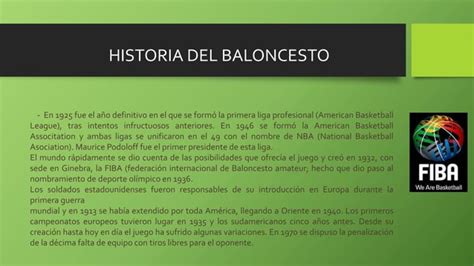 Historia Del Baloncesto Ppt