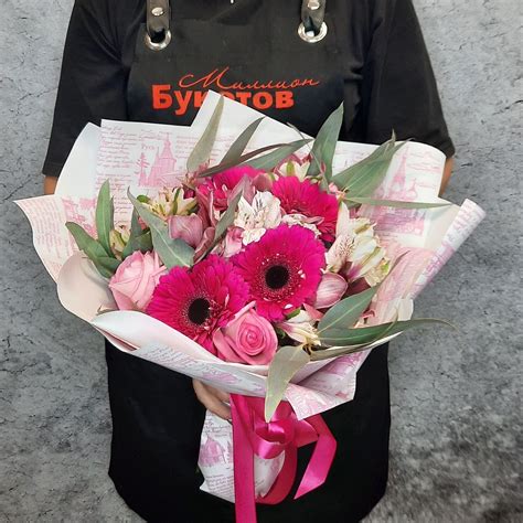 Букет из гербер, роз и альстромерий – купить с доставкой в Москве