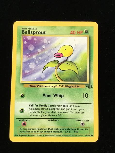 Pokemon Jungle Set Common Bellsprout Near Mint Nm