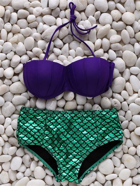 Fish Scale Halter Mermaid Bikini Set Girly Things Mermaid Bikini