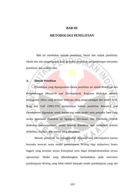 Pdf Bab Iii Metodologi Penelitian Repository Upi Edurepository Upi