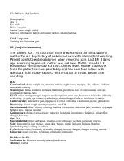 502week5soap2 Docx SOAP Note Med Synthesis Demographics Age 7 Sex Male Race Caucasian