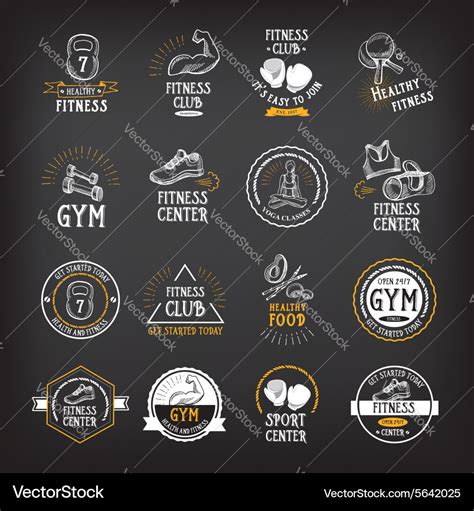 Gym and fitness club logo design sport badge Vector Image