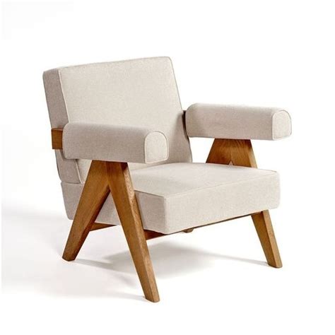 ROY Sillón butaca con reposabrazos de diseño moderno madera natural y