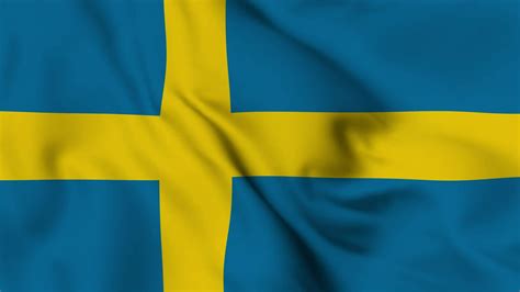 Sweden Waving Flag Realistic Animation Video Stock Video At