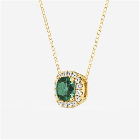 X Mm Cushion Cut Created Emerald And Ctw Round Lab Grown