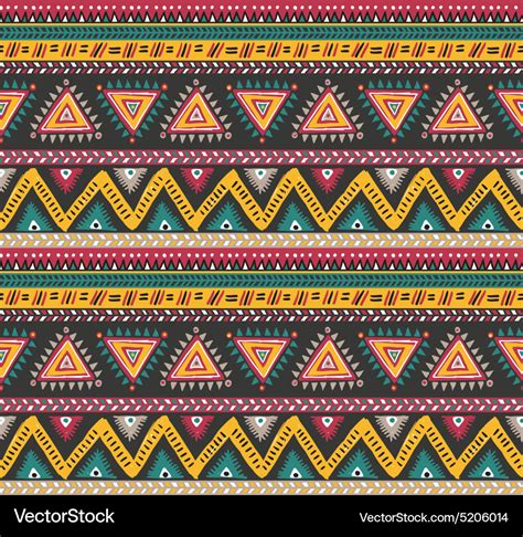 Tribal Striped Seamless Pattern Geometric Vector Image