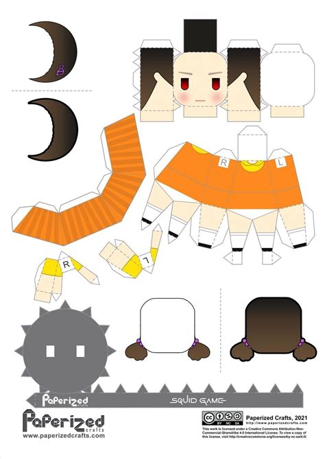 Squid Game Doll Yeong Hee Papercraft Boneka Kertas Seni Kertas