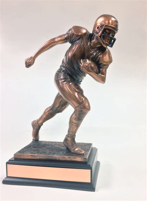 13" Running Back Copper Resin Trophy on black base - Fantasy Trophy Store