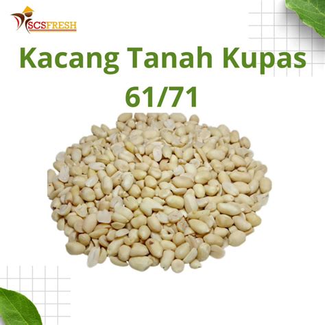 Jual Kacang Tanah Kupas Ukuran Kecil 61 71 Berat 1kg Shopee Indonesia