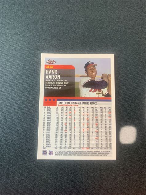 2000 Topps Chrome HANK AARON Card 44 EBay