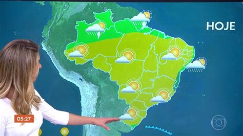 Hora 1 Veja a previsão do tempo para todo o país nesta segunda feira