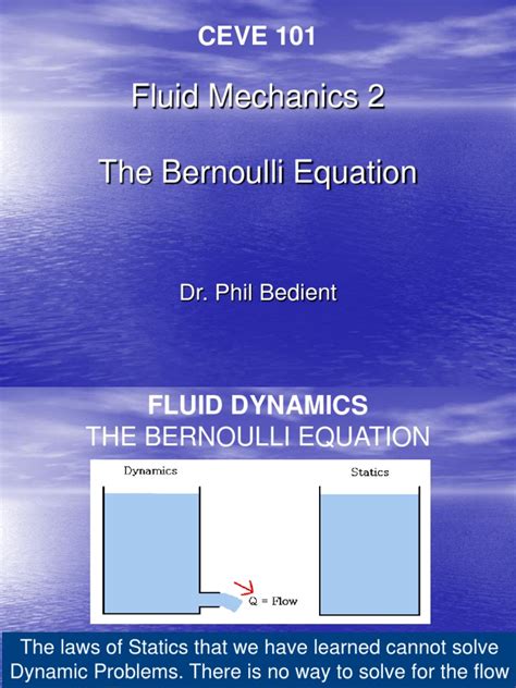 Bernoulli 1ppt Fluid Dynamics Pressure