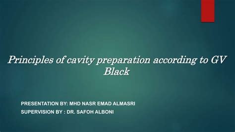 Principles Of Cavity Preparation Accordi Ppsx