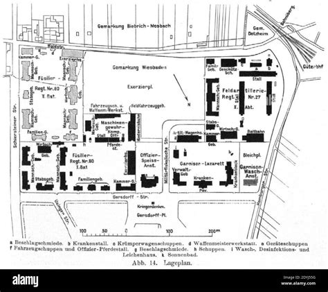 Lageplan Der Infanterie Und Artillerie Kaserne Wiesbaden Zentralblatt