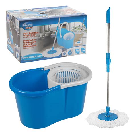 Microfiber 360 Spin Magic Mop With Bucket Cleaning Kit Plus 2 Mop