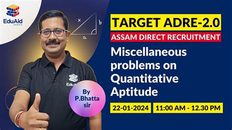 Miscellaneous Problems On Quantitative Aptitude EduAid Competitive