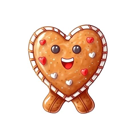 Corazón De Pan De Jengibre De Navidad De Dibujos Animados Lindo Png