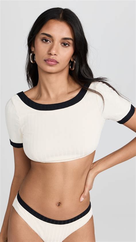 STAUD Lily Short Sleeve Bikini Top Shopbop
