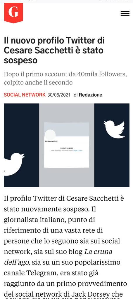 Cesare Sacchetti On Twitter Dopo La Chiusura Del Primo Profilo Mi