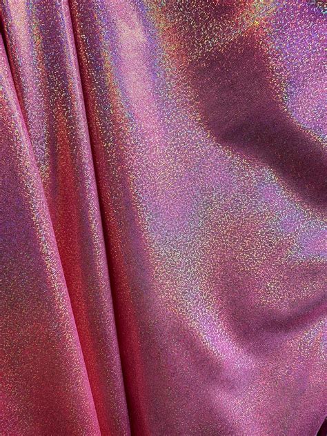 Peach Pink 4 Way Stretch Hologram Mystique Spandex Fabric By The Yard 60 Wide Etsy