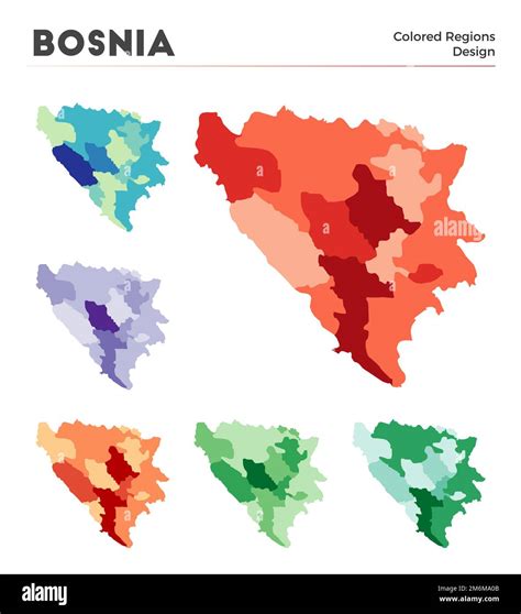 Bosnia Map Collection Borders Of Bosnia For Your Infographic Colored