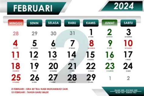 Keistimewaan Bulan Februari Catat Tanggal Merahnya Nawacita Post