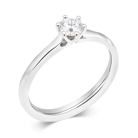 Ct White Gold Six Claw Solitaire Ct Diamond Ring