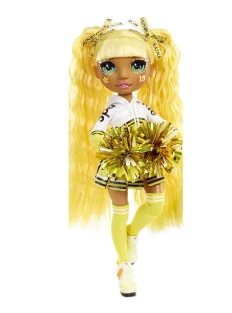 Rainbow High Cheer Sunny Madison Yellow Fashion Doll Pom Poms Cheerleader New 62 65 Picclick Au