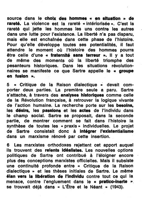 JEAN PAUL SARTRE CRITIQUE DE LA RAISON DIALECTIQUE Résumé Analyse