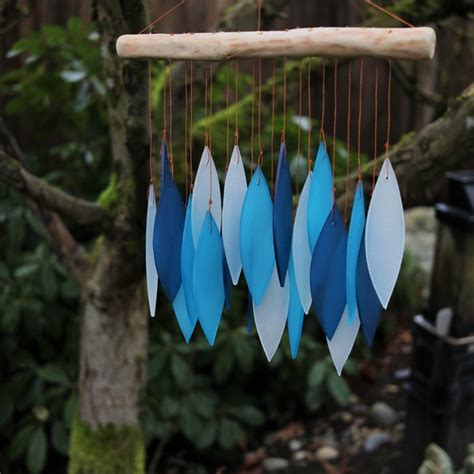 Blue Glass Wind Chime Etsy