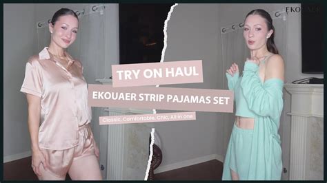 Soft And Chic Pajamas Try On Haul Ekouaer Ft Julie Anna Fleming Youtube