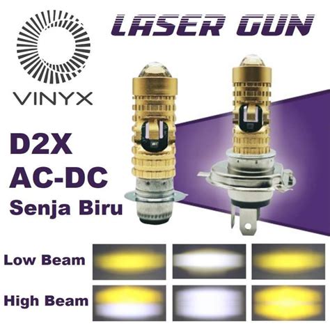 Jual Lampu Utama Led Lasergun Motor Ac Dc Laser Gun H6 H4 Vinyx Csp D2