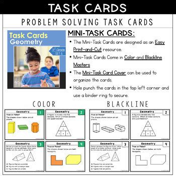 Rd Grade Math Teks Task Cards Set Geometry Powerpoint Print